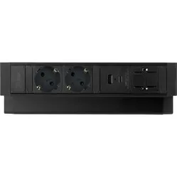 Ergopro Desk Up 2.0 – 2x 230 V + USB-A/C-Ladegerät & 2x Keystone, schwarz