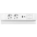 Ergopro Desk Up 2.0 – 2x 230 V + USB-A/C-Ladegerät & 2x Keystone, weiß