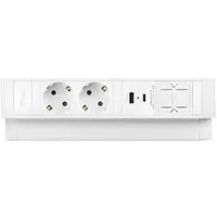 Ergopro Desk Up 2.0 – 2x 230 V + USB-A/C-Ladegerät & 2x Keystone, weiß