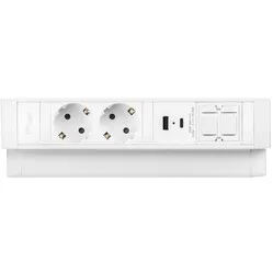 Ergopro Desk Up 2.0 – 2x 230 V + USB-A/C-Ladegerät & 2x Keystone, weiß