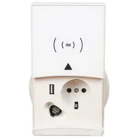 Ergopro QI-Ladegerät Steckdosenleiste mit 1x 230V + USB-A Ladegerät & CAT 6 Anschluss weiß