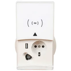 Ergopro QI-Ladegerät Steckdosenleiste mit 1x 230V + USB-A Ladegerät & CAT 6 Anschluss weiß
