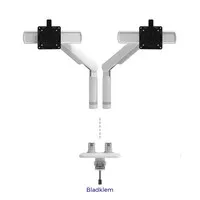Dataflex Viewprime Plus Doppel-Monitorarm – weiß