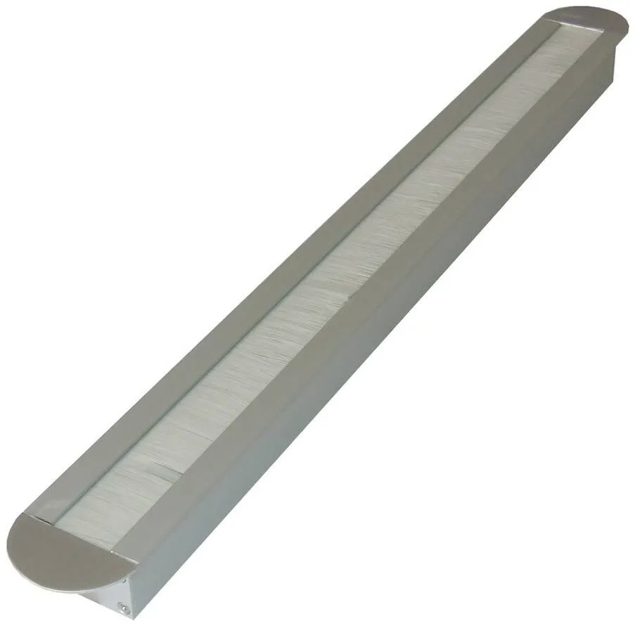 Aluminium Kabeldurchführung mit abgerundeten Ecken schmal grau - 45 x 450 x 20 mm