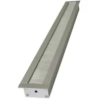 Aluminium Kabeldurchführung mit rechten Winkeln schmal grau - 45 x 427 x 20 mm