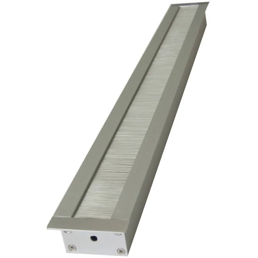 Aluminium Kabeldurchführung mit rechten Winkeln schmal grau - 45 x 427 x 20 mm