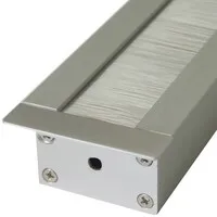 Aluminium Kabeldurchführung mit rechten Winkeln schmal grau - 45 x 427 x 20 mm