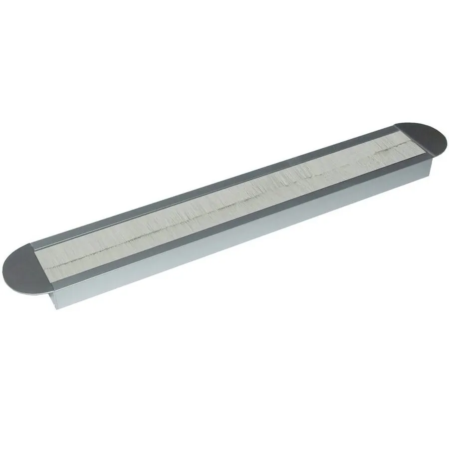 Aluminium Kabeldurchführung mit abgerundeten Ecken breit grau - 69 x 450 x 20 mm