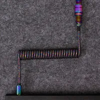 Keychron Premium-Aviator-Spiralkabel – Rainbow Plated Black