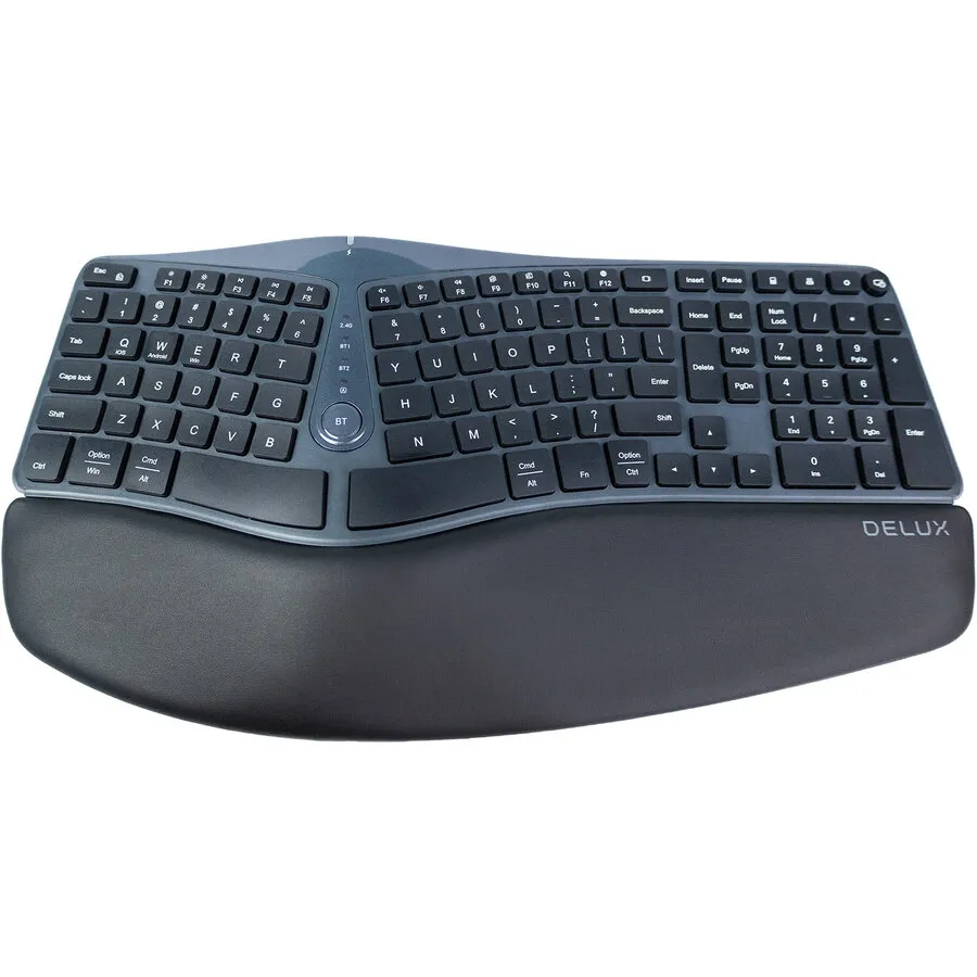 Delux Ergonomic Split Classic schwarz, kabellos