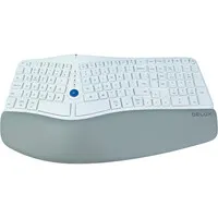Delux Ergonomic Split Classic, weiß, kabellos
