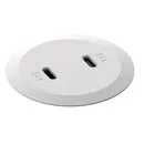 Powerdot Mini mit 2x USB-C-Ladegerät, Ø 51 mm, weiß