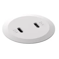 Powerdot Mini mit 2x USB-C-Ladegerät, Ø 51 mm, weiß