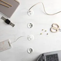 Powerdot Mini mit 2x USB-C-Ladegerät, Ø 51 mm, weiß
