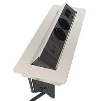 Ergopro Quickbox plus Einbausteckdose mit USB-A und C Ladegerät und 2x Keystone Edelstahl-Optik