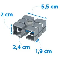Ergopro 3 Segmente + Magnet für Slim Kabelschlauch silber