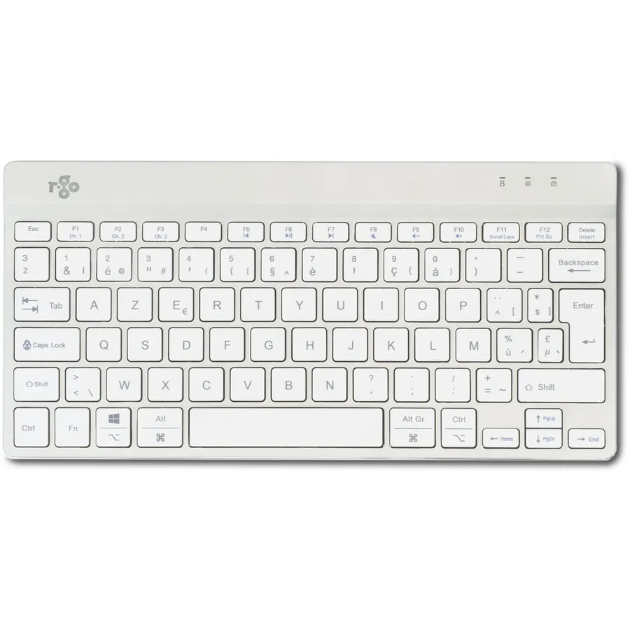 R-Go Compact Break AZERTY – weiße kabellose Tastatur