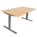 Ergopro NPR 1813 Sitz-Steh-Schreibtisch 62–127 cm, inkl. kostenloser Montage – Silbergrau