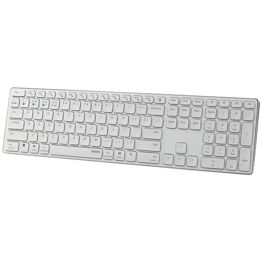 Rapoo E9550L kabellose Tastatur mit Nummernblock weiß