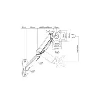 Equip Basic Gasfeder Monitorarm - Wandhalterung