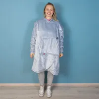 Glovii Beheizter Poncho hellgrau