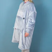 Glovii Beheizter Poncho hellgrau