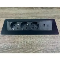 Ergopro VOLT_IN Einbau-Steckdose mit USB A+C Ladegerät schwarz