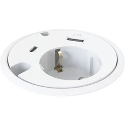 Powerdot 16 mit USB-A Ladegerät und USB-C Ø79 mm weiß