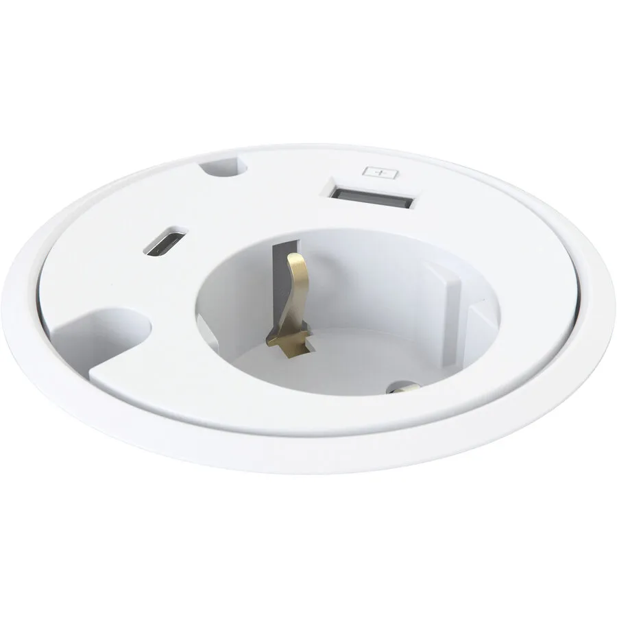 Powerdot 16 mit USB-A Ladegerät und USB-C Ø79 mm weiß