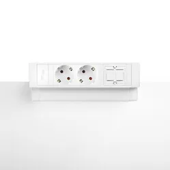 Ergopro Desk up 2.0 - 2x 230V & 2x Keystone weiß