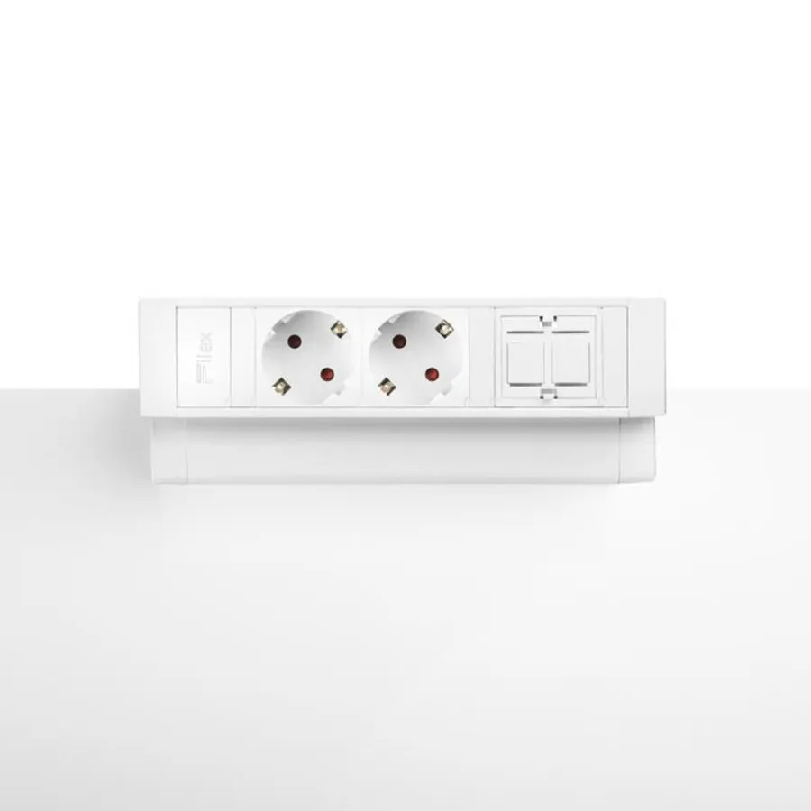 Ergopro Desk up 2.0 - 2x 230V & 2x Keystone weiß