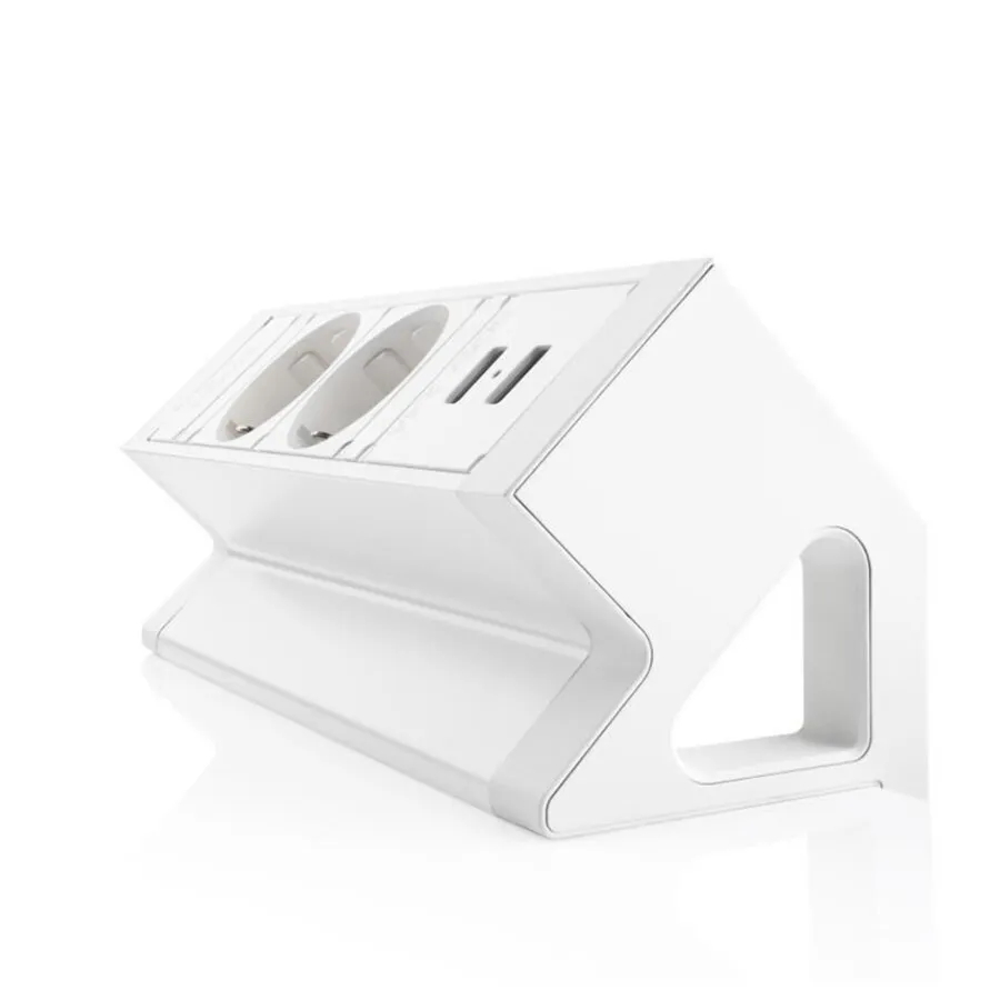 Ergopro Desk Up 2.0 - 2x 230V, 2x USB-Ladegerät - Weiß