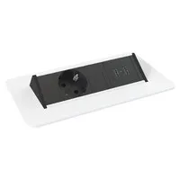 Axessline QuickBox USB Einbau-Steckdosenleiste mit 1x Steckdose 2x USB-Ladeanschluss weiß
