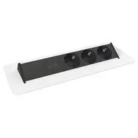 Axessline QuickBox Einbau-Steckdosenleiste mit 3x Strom und 2x USB-Ladegerät weiß