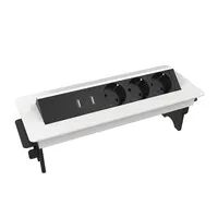 Axessline QuickBox Einbau-Steckdosenleiste mit 3x Strom und 2x USB-Ladegerät weiß