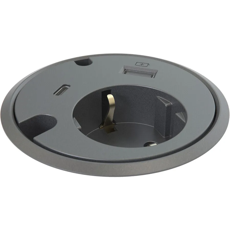 Powerdot 16 mit USB-A Ladegerät und USB-C Ø79 mm schwarz