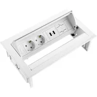 Ergopro Desk In - 2x Strom, 2x USB-Ladegerät & 2x Keystone weiß