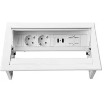 Ergopro Desk In - 2x Strom, 2x USB-Ladegerät & 2x Keystone weiß