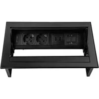 Ergopro Desk In - 2x Strom, 2x USB-Ladegerät & 2x Keystone schwarz