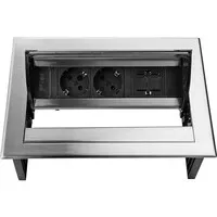 Ergopro Desk In - 2x Steckdose & 2x Keystone silbergrau