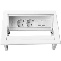 Ergopro Desk In - 2x Steckdose & 2x Keystone weiß