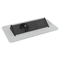 Axessline QuickBox USB Einbausteckdose mit 1x Steckdose 2x USB-Ladeanschlüsse