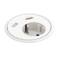 Powerdot Einbausteckdose mit hdmi und usb-anschluss ø79 mm weiss