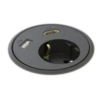 Powerdot Power mit HDMI und USB Ø79 mm schwarz