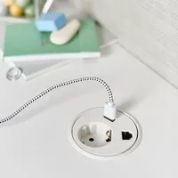 Powerdot Strom mit Daten und USB-Ladegerät Ø79 mm weiß
