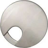 Kabeldurchführung rund 2-teilig mit niedrigem Profil Metall Edelstahl-Optik