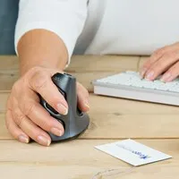Delux Wow Grip Maus kabellose rechtshändige ergonomische Maus - anthrazit