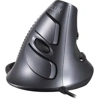 Delux Wow Grip Maus kabelgebundene rechtshändige ergonomische Maus - anthrazit