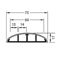 Ergopro Kunststoff-Kabelkanal für Boden oder Wand - 2000x75x17mm