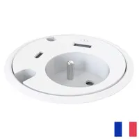 Powerdot Schutzkontakt BE/FR (UTE) mit USB-A und USB-C weiß